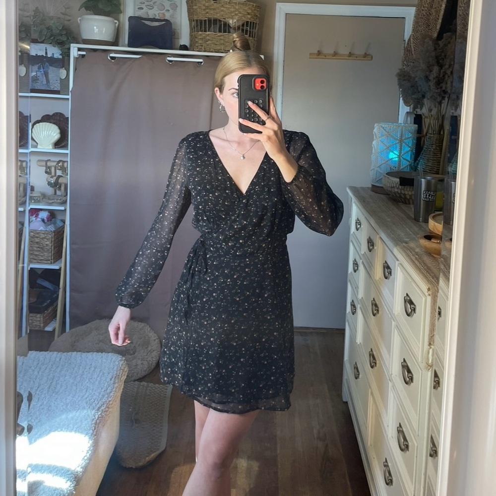 Abercrombie & Fitch Black Floral Mini Dress